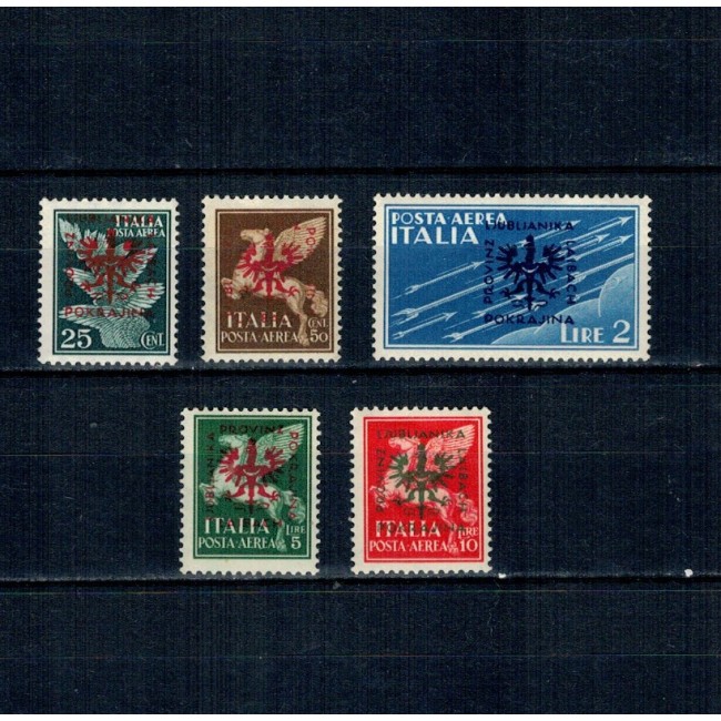 Ljubljana 1944, ocupatia germana - Posta Aeriana, serie neuzata incompleta