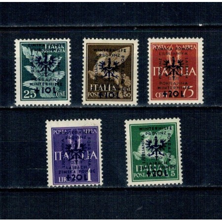 Ljubljana 1944, ocupația germana - Ajutorul de iarna, supratipar pe Italia, serie neuzata incompleta