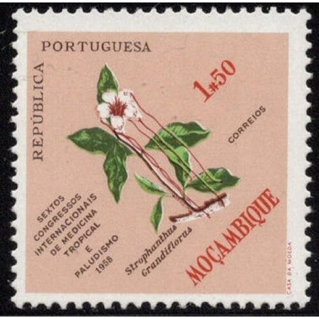 Mozambic 1958 - Congres medicina, flori, neuzat