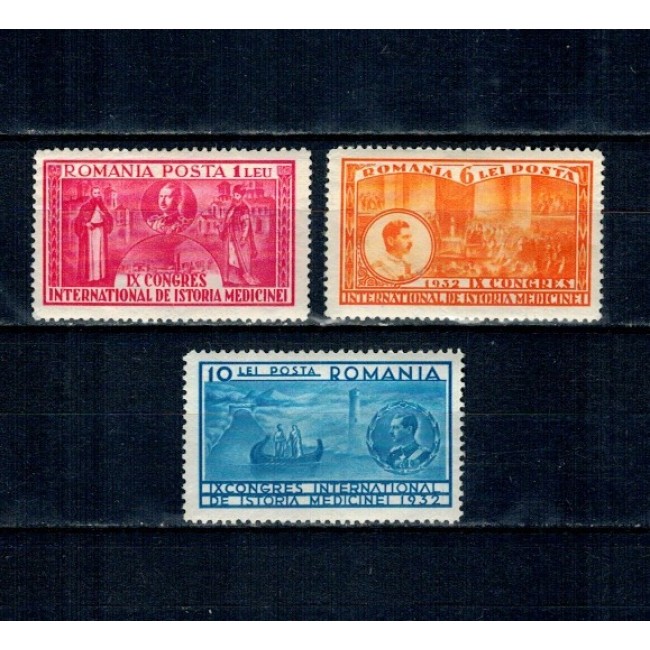 1932 - Al X-lea Congres de Istorie a Medicinii, serie neștampilata cu șarniere, cal.II