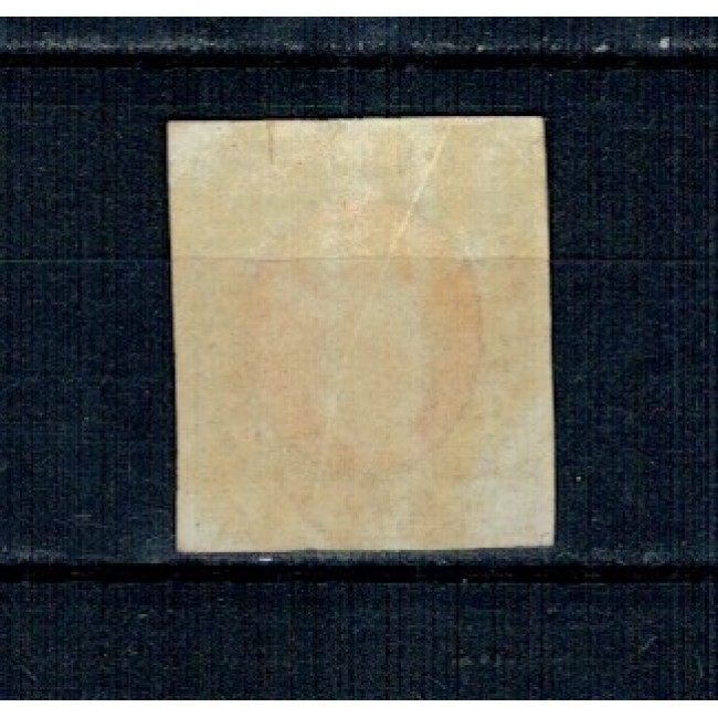 1869 - Carol I cu favoriți, 50 bani cu stampilat