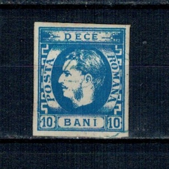 1869 - Carol I cu favoriți, 10bani, stampilat