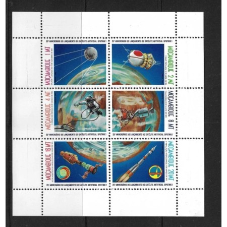 Mozambic 1982 - Cosmonautica, Sputnik 1, bloc neuzat
