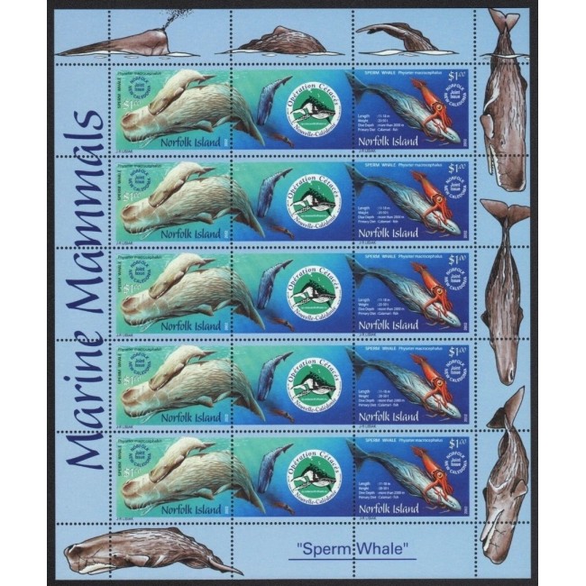 Norfolk Island 2002 - Balene, fauna marina, minicoala neuzata