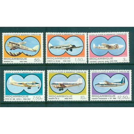 Mozambic 1981 - Avioane, aviație, serie neuzata