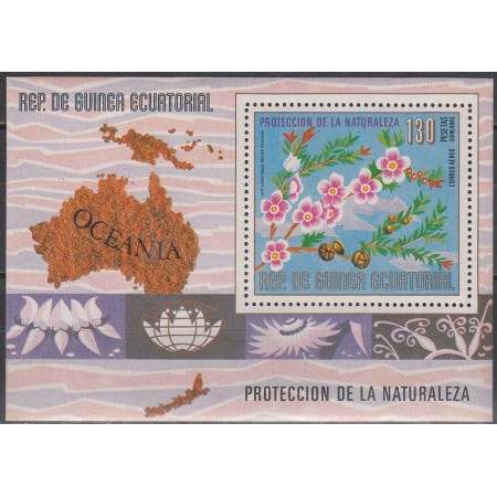 Guinea Ecuatoriala 1976 - Flori din Oceania, colita neuzata
