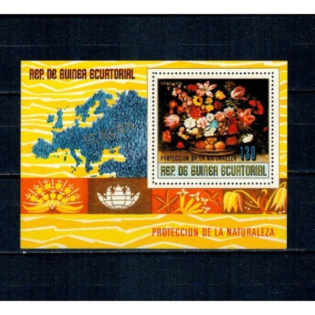 Guinea Ecuatoriala 1976 - Flori din Europa, colita neuzata