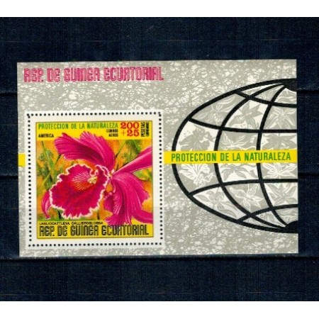 Guinea Ecuatoriala 1976 - Flori, protecția naturii, colita neuzata