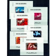 Ras al Khaima 1972 - Cai, serie colite numerotate nedantelate neuzate