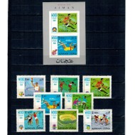 Ajman 1968 - Jocurile Olimpice, sport, serie si colita neuzata