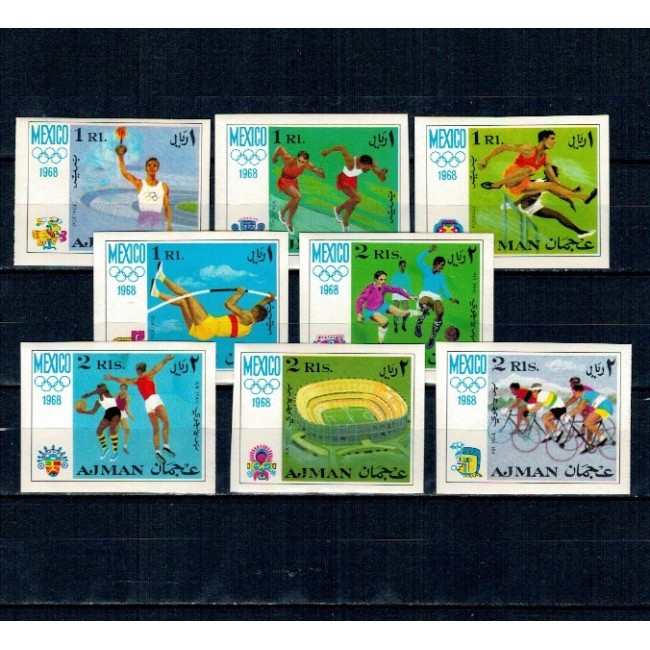Ajman 1968 - Jocurile Olimpice, sport, serie nedantelata neuzata