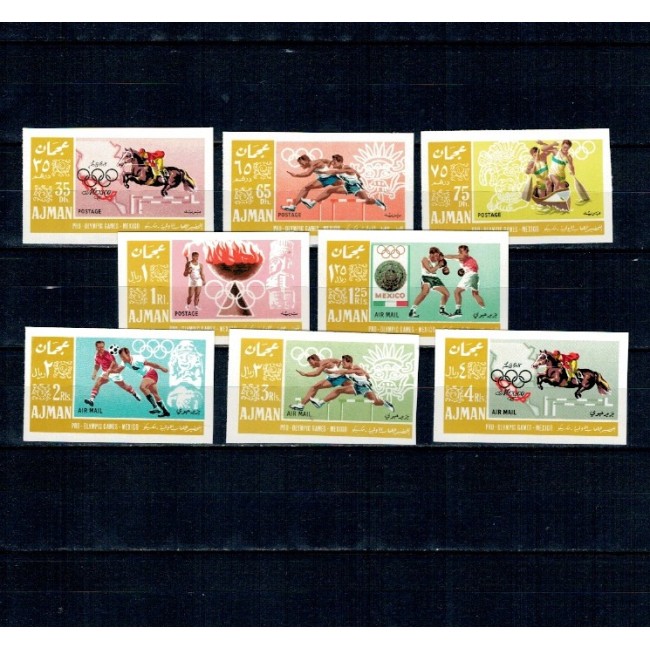 Ajman 1967 - Jocurile Olimpice Mexic, sport, serie nedantelata neuzata