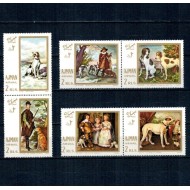 Ajman 1968 - Câini de vânătoare in picturi, arta, serie neuzata