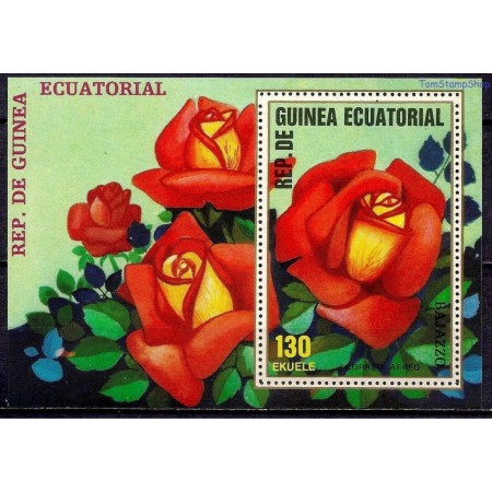 Guinea Ecuatoriala 1979 - Trandafiri, flori, colita neuzata