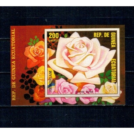 Guinea Ecuatoriala 1979 - Flori, trandafiri, colita nedantelata neuzata