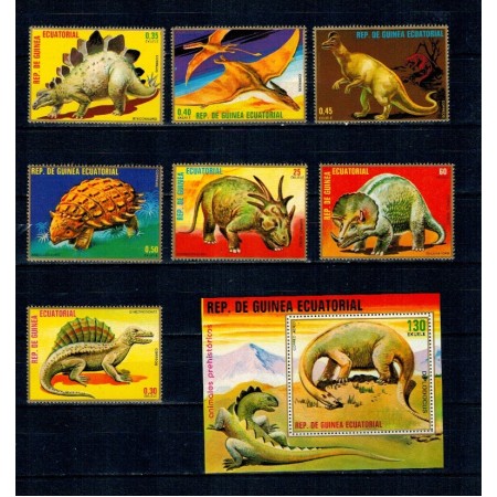 Guinea Ecuatoriala 1978 - Fauna preistorica, serie si colita neuzata