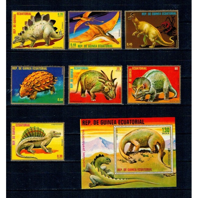 Guinea Ecuatoriala 1978 - Fauna preistorica, serie si colita neuzata