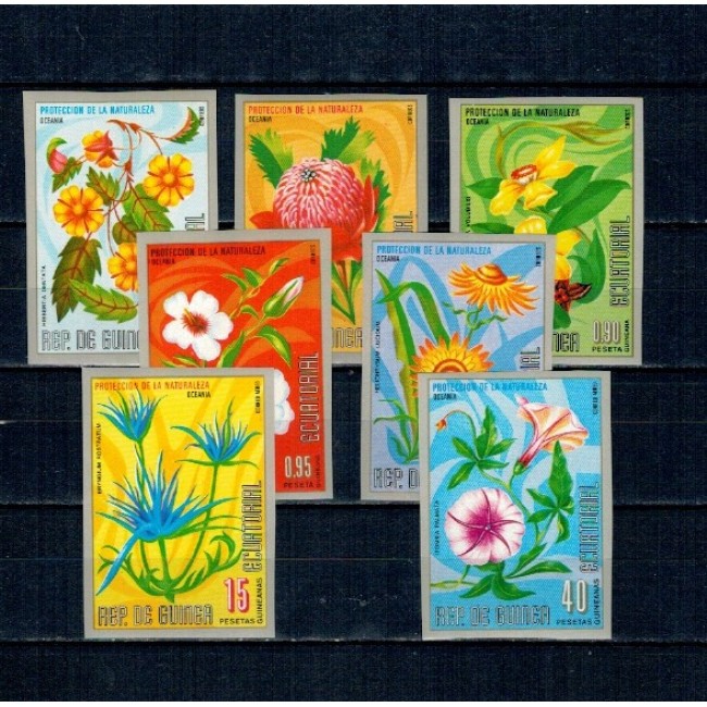 Guinea Ecuatoriala 1976 - Flori din Oceania si Australia, serie nedantelata neuzata