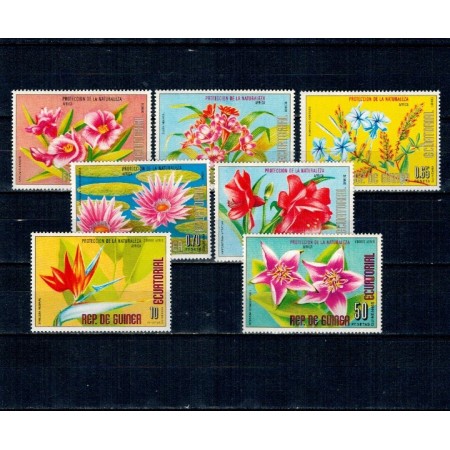 Guinea Ecuatoriala 1976 - Flori din Africa, serie dantelata neuzata