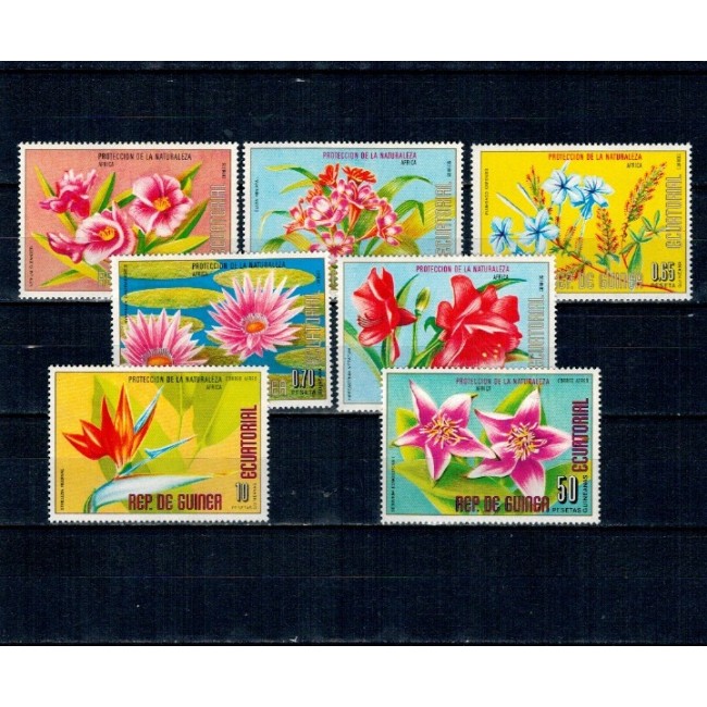 Guinea Ecuatoriala 1976 - Flori din Africa, serie dantelata neuzata