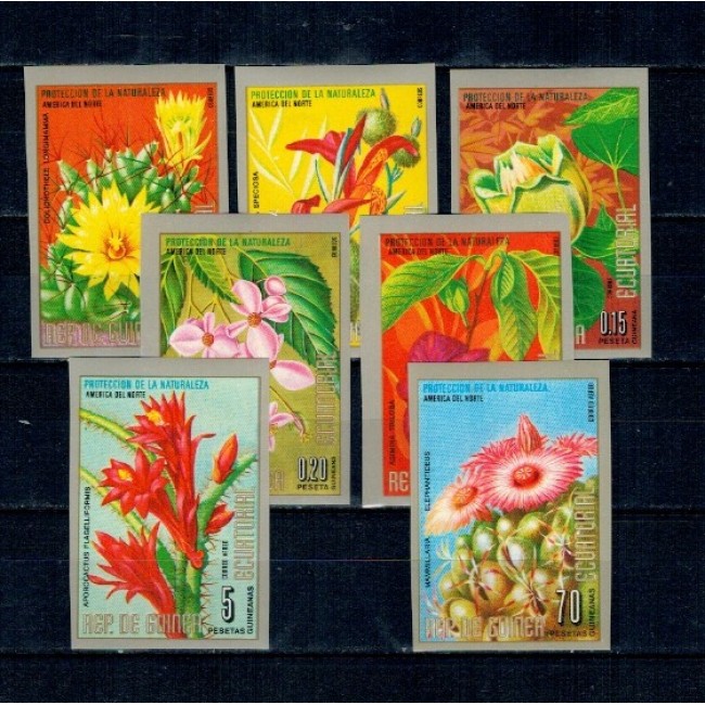 Guinea Ecuatoriala 1974 - Flori din America de Nord, serie nedantelata neuzata