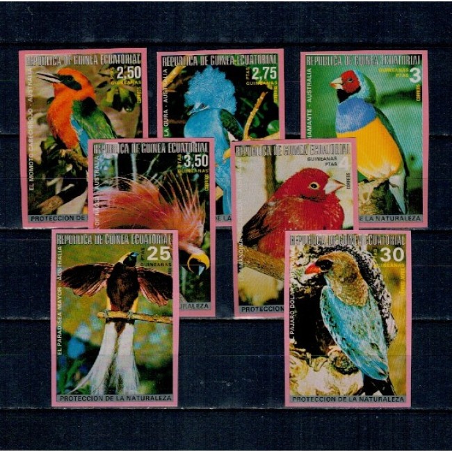 Guinea Ecuatoriala 1974 - Păsări din Australia, serie nedantelata neuzata