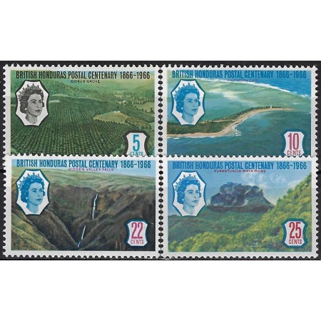 British Honduras 1966 - Centenarul timbrelor din British Honduras, vederi, serie neuzata