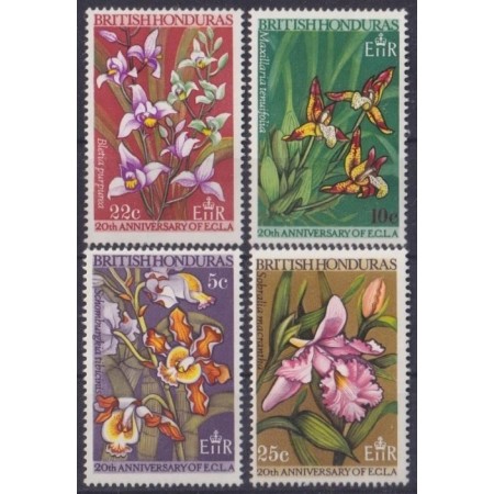 British Honduras 1968 - Flori, orhidee, serie neuzata