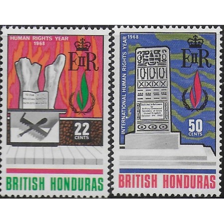 British Honduras 1968 - Drepturile Omului, serie neuzata