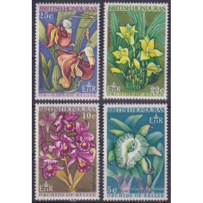 British Honduras 1969 - Flori, orhidee, serie neuzata