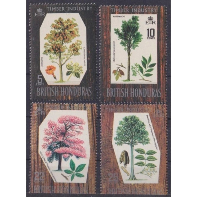 British Honduras 1969 - Copaci, flora, serie neuzata