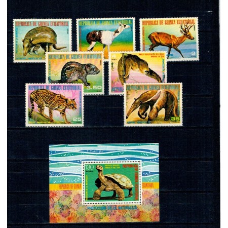 Guinea Ecuatoriala 1977 - Fauna din America de Sud, animale, serie si colita neuzata