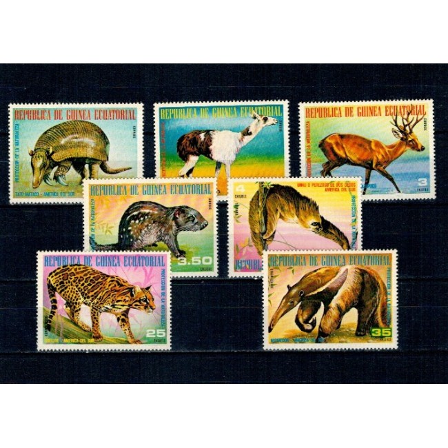 Guinea Ecuatoriala 1977 - Fauna din America de Sud, animale, serie dantelata neuzata