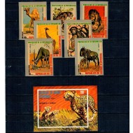 Guinea Ecuatoriala 1977 - Fauna din Africa, serie nedantelata si colita nedantelata neuzata