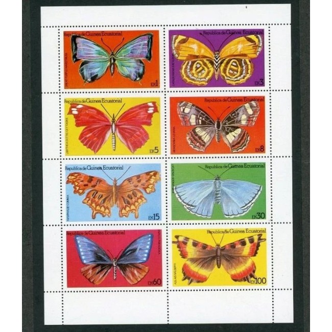 Guinea Ecuatoriala 1976 - Fluturi, bloc neuzat