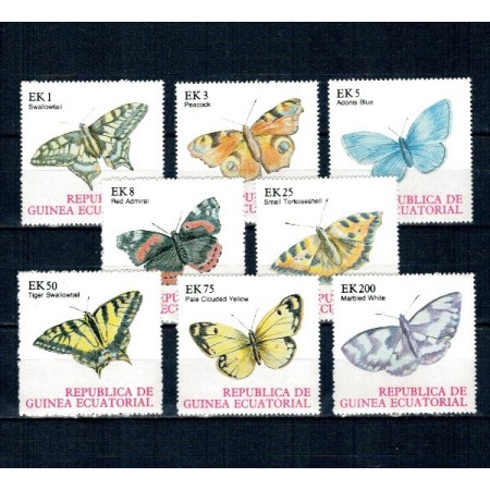 Guinea Ecuatoriala 1977 - Fluturi, serie neuzata