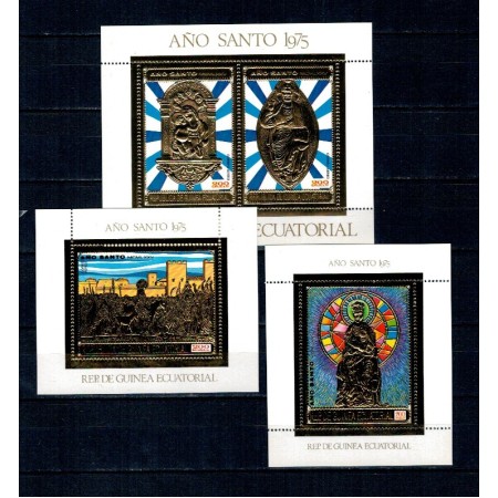 Guinea Ecuatoriala 1975 - Anul Sfânt, religie, arta, set colite neuzate
