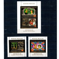 Guinea Ecuatoriala 1973 - Regalitate britanica, royal wedding, colite folio gold, neuzate