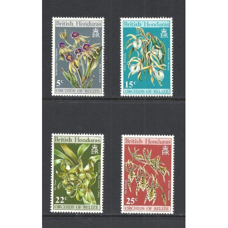 British Honduras 1970 - Flori, orhidee, serie neuzata
