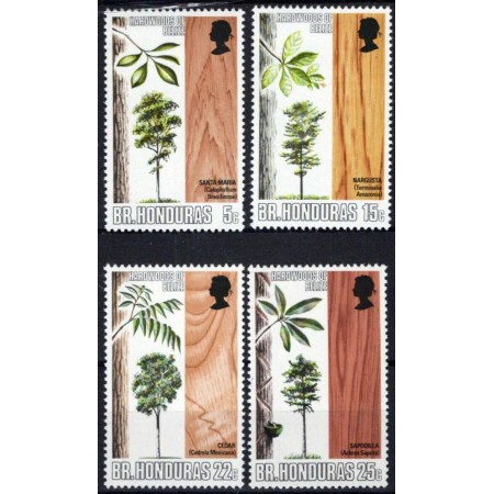 British Honduras 1970 - Copaci, flora, serie neuzata