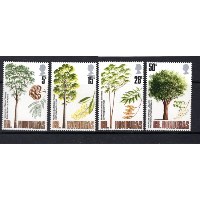 British Honduras 1971 - Copaci, flora, serie neuzata