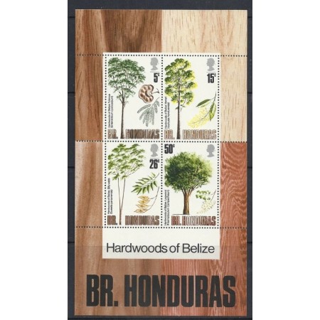 British Honduras 1971 - Copaci, flora, bloc neuzat