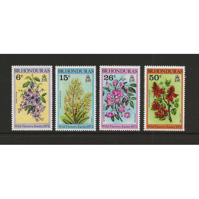 British Honduras 1972 - Flori, flora, Pasti, serie neuzata