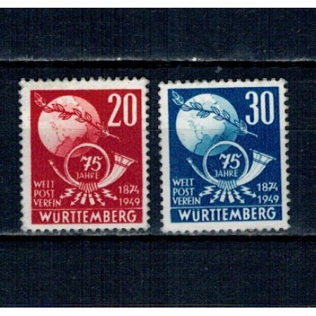 Wurttemberg 1949 - Aniversare UPU, serie neuzata