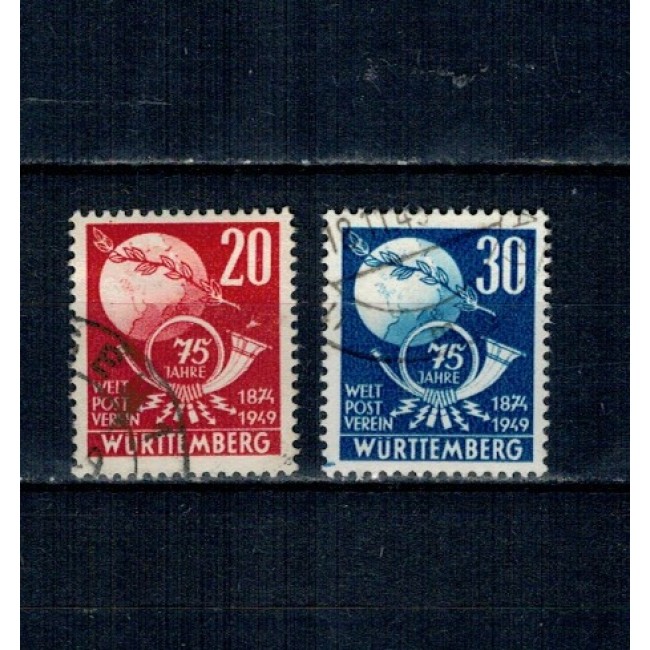 Wurttemberg 1949 - Aniversare UPU, serie stampilata