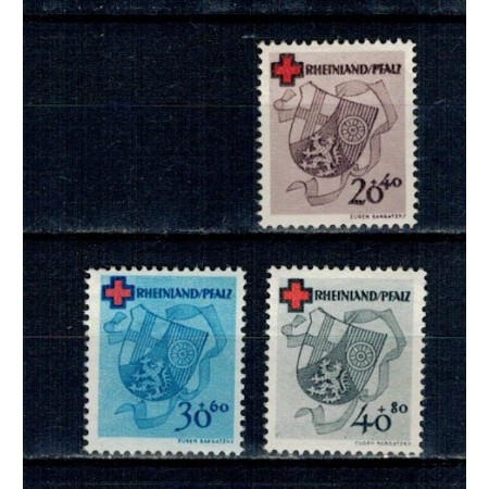 Rheinland-Pfalz 1949 - Crucea Rosie, serie neuzata incompleta