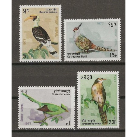 Nepal 1977 - Pasari, fauna, serie neuzata