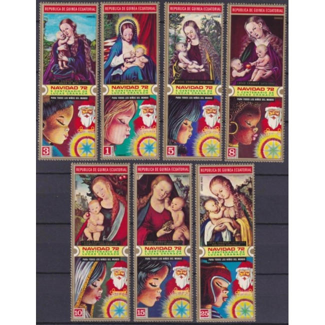 Guinea Ecuatoriala 1972 - Crăciun, picturi, arta, serie neuzata