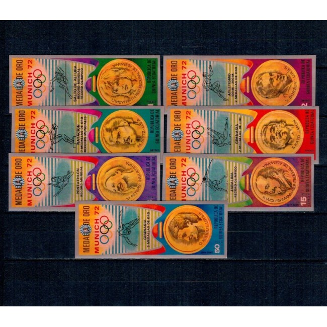 Guinea Ecuatoriala 1972 - Jocurile Olimpice, medalii de aur, serie nedantelata neuzata