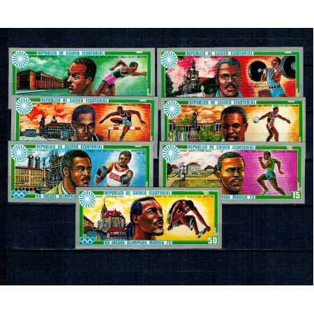 Guinea Ecuatoriala 1972 - Jocurile Olimpice de vara, medaliati, serie nedantelata neuzata